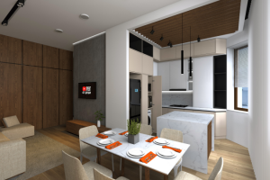 Кухня-гостиная минимализм