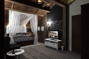 Спальня в стиле шале