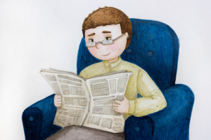 Папа за газетой