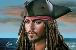 Джек Воробей. Диджитал арт.