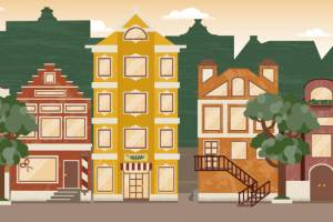 Город. Улица. Баннер. Иллюстрация