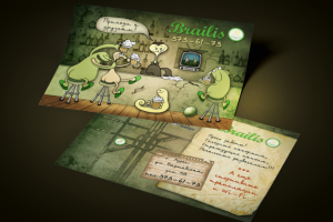 Флаер с иллюстрацией в стиле мультипликатора Ивана Максимова