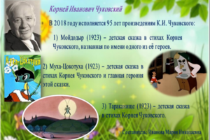 Плакат о Юбилее 3-х произведений Чуковского
