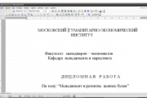 дИплом по Экономике