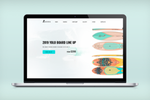 Промо экран магазина по продаже досок для серфинга