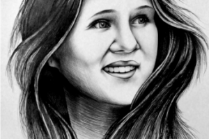 портрет черной ручкой