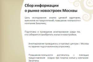 сбор информации о рынке новостроек Москвы
