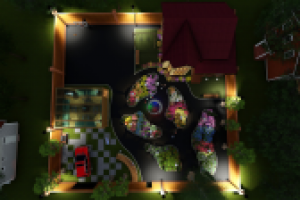 Ландшафтный дизайн, каркасный дом