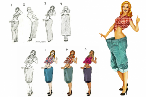 Разработка персонажа для рекламы товаров для похудения