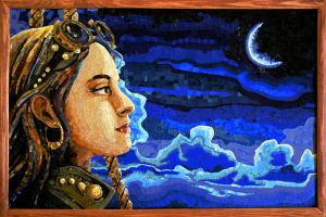 Лунное путешествие. Мозаика из журналов.