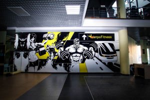 Роспись в спортзале "Метрофитнес"