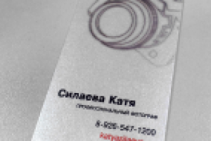 Визитка на серебряном картоне