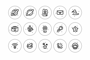 Иконки на космическую тему для Планетария