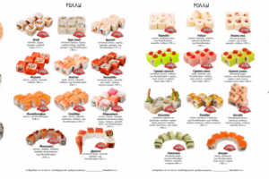 Съемка и верстка меню для сети ресторанов Унаги Маки