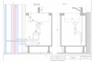 Разрез моечной секции кухни