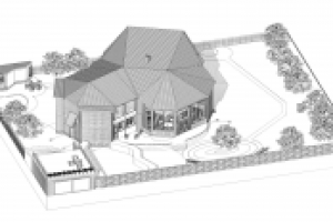 Коттедж (ч/б эскиз)