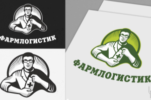 Разработка логотипа для аптеки "Фармлогистик" (Новосибирск)