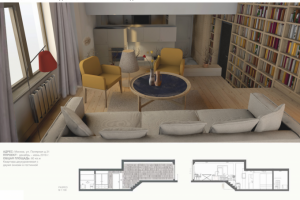 Дизайн интерьера двухуровневой квартиры-студии в Москве