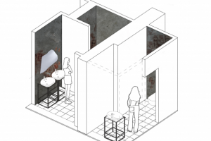 Аксонометрия. Санузел ресторана в Санкт-Петербурге