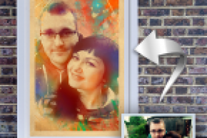 портрет в стиле "акварельный гранж"