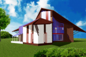 Проект загородного жилого дома  "Дом-гитара"