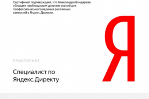 Сертифицированный специалист Яндекс