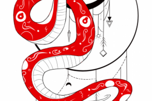 Эскиз змейки, тату