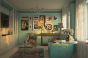 Визуализация гостиная вечер