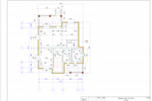 Коттедж. Обмерный план 1го этажа