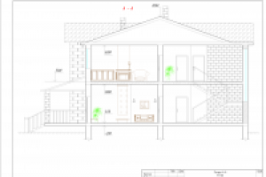 Коттедж. Разрез.