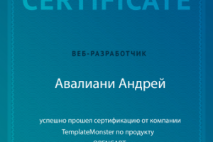 Сертификат по работе с OpenCart (1С + сайт)