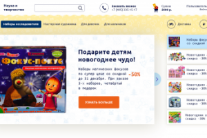 Сайт магазина "Наука и творчество"