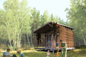 кемпиноговый домик, визуализация в среде