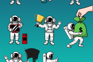 Серия Иллюстраций "Космонавты"