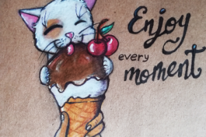 Иллюстрация на крафтовой бумаге