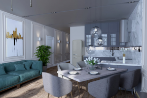 Проект двухкомнатной квартиры 78кв.м