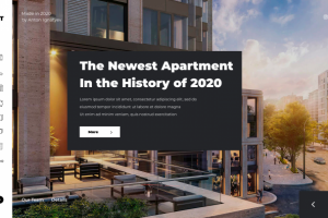 Первый экран сайта - Апартаменты