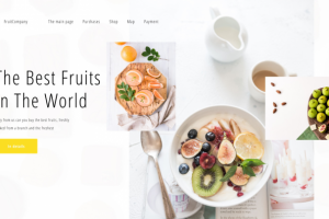 Первый экран сайта на тему Самых лучших фруктов в мире