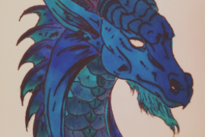 Дракон. Акварельные маркеры
