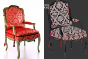 пример модели классического стула c наглядной геометрией