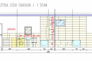 Развертка стен ванной комнаты