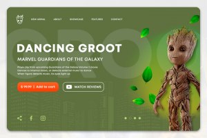 Wow экран для лендинга по персонажу Marvel