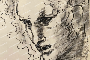 Графический портрет неизвестного мужчины