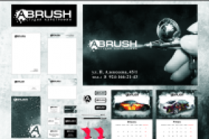 Дизайн концепция фирменного стиля студии Аэрографии