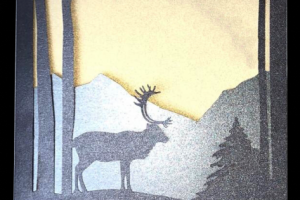 Многослойная новогодняя открытка ЛЕС