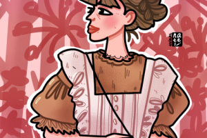 Рисунок "Девушка в лесу"