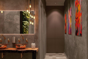 Дизайн санузла лофт-бара