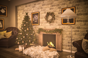 Дизайн интерьера гостиной праздничное оформление