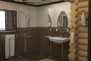 душевая в деревянном доме