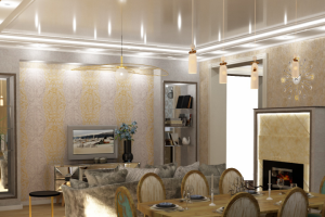 гостиная с камином